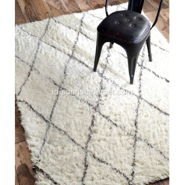 Karpet Shaggy dengan Desain Maroko